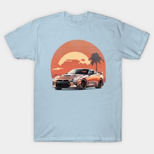 Vintage Summer Nissan GTR Beach Sunset sports car T-Shirt
